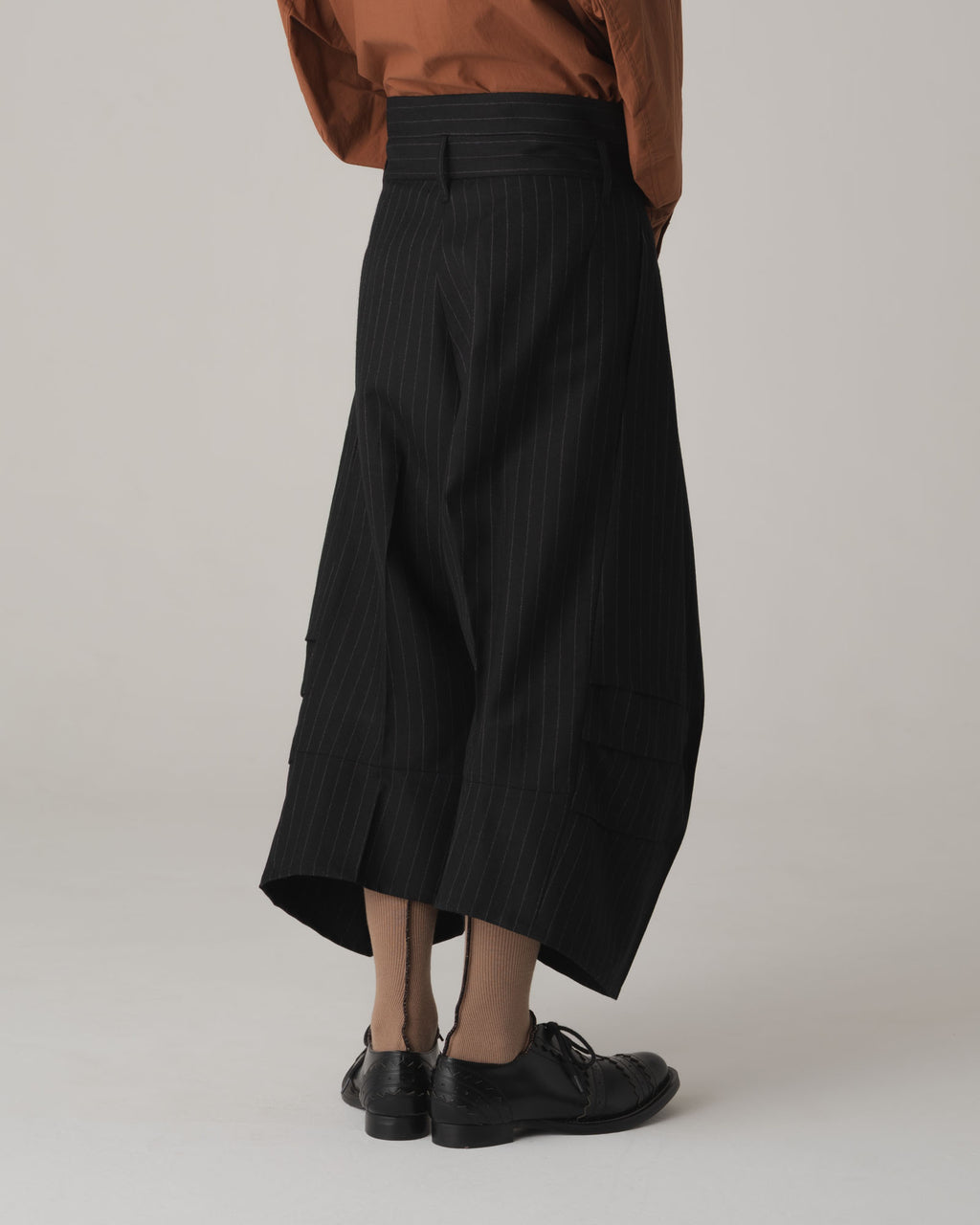 Trousers 20- Wool100% Pin Stripe- Black