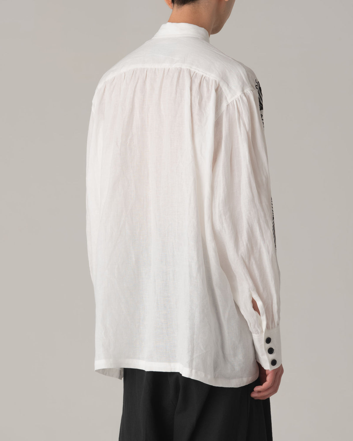 Shirt 893- Linen100% 60s- 89 Pattern Rope Print- Off White