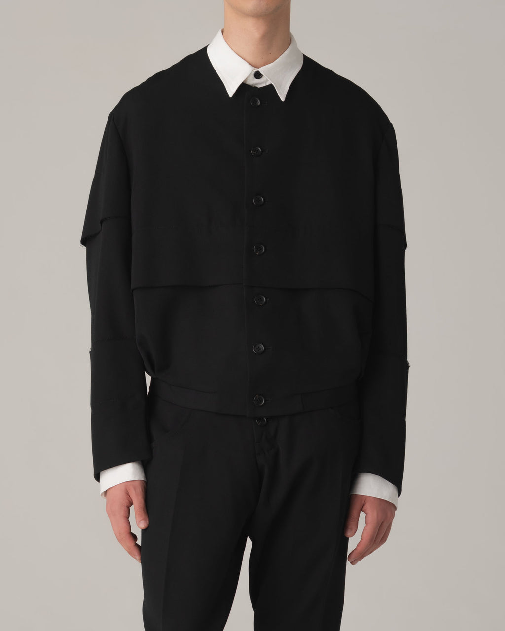 Jacket 37B- Wool100% Light Gabardine- Black