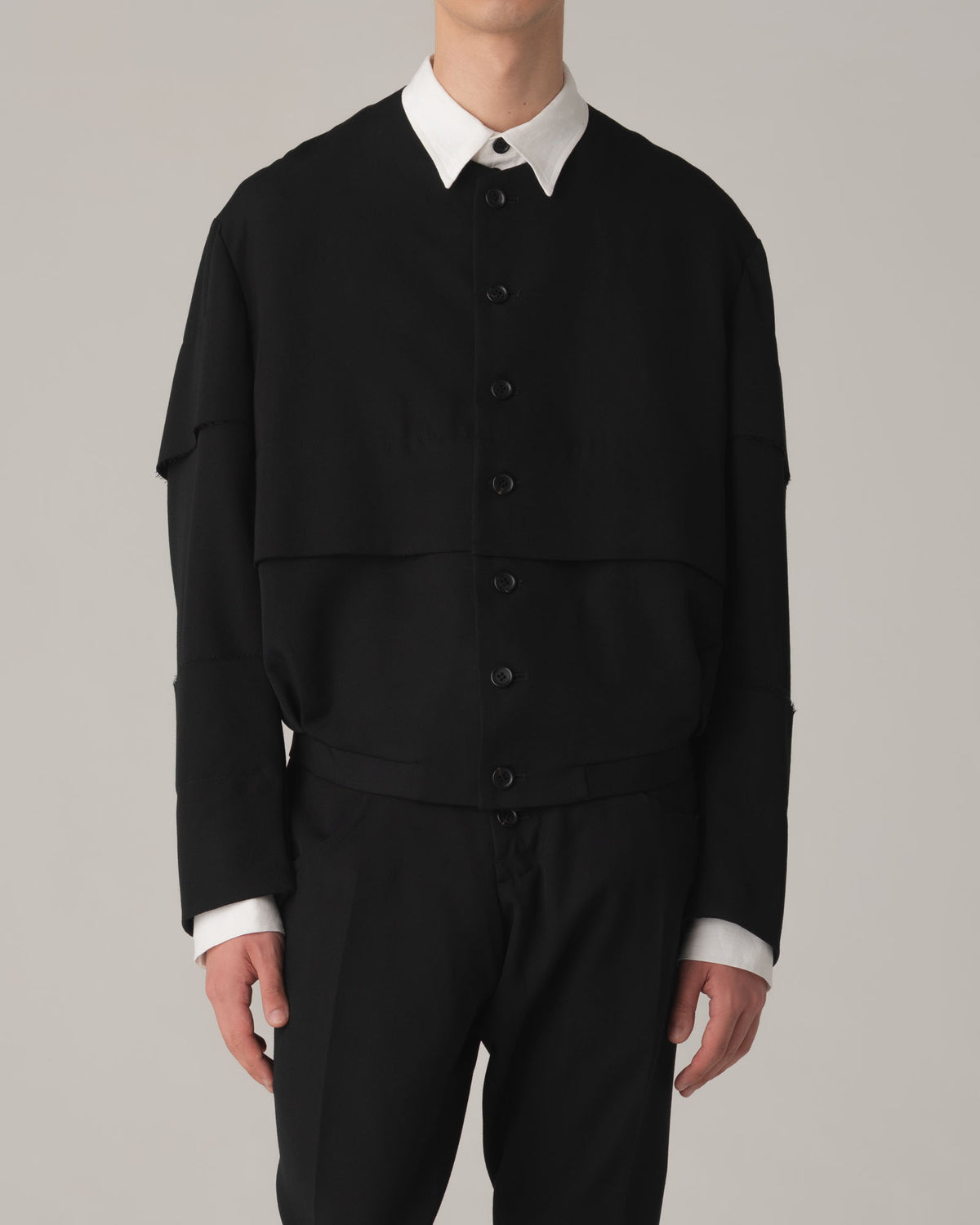 Jacket 37B- Wool100% Light Gabardine- Black