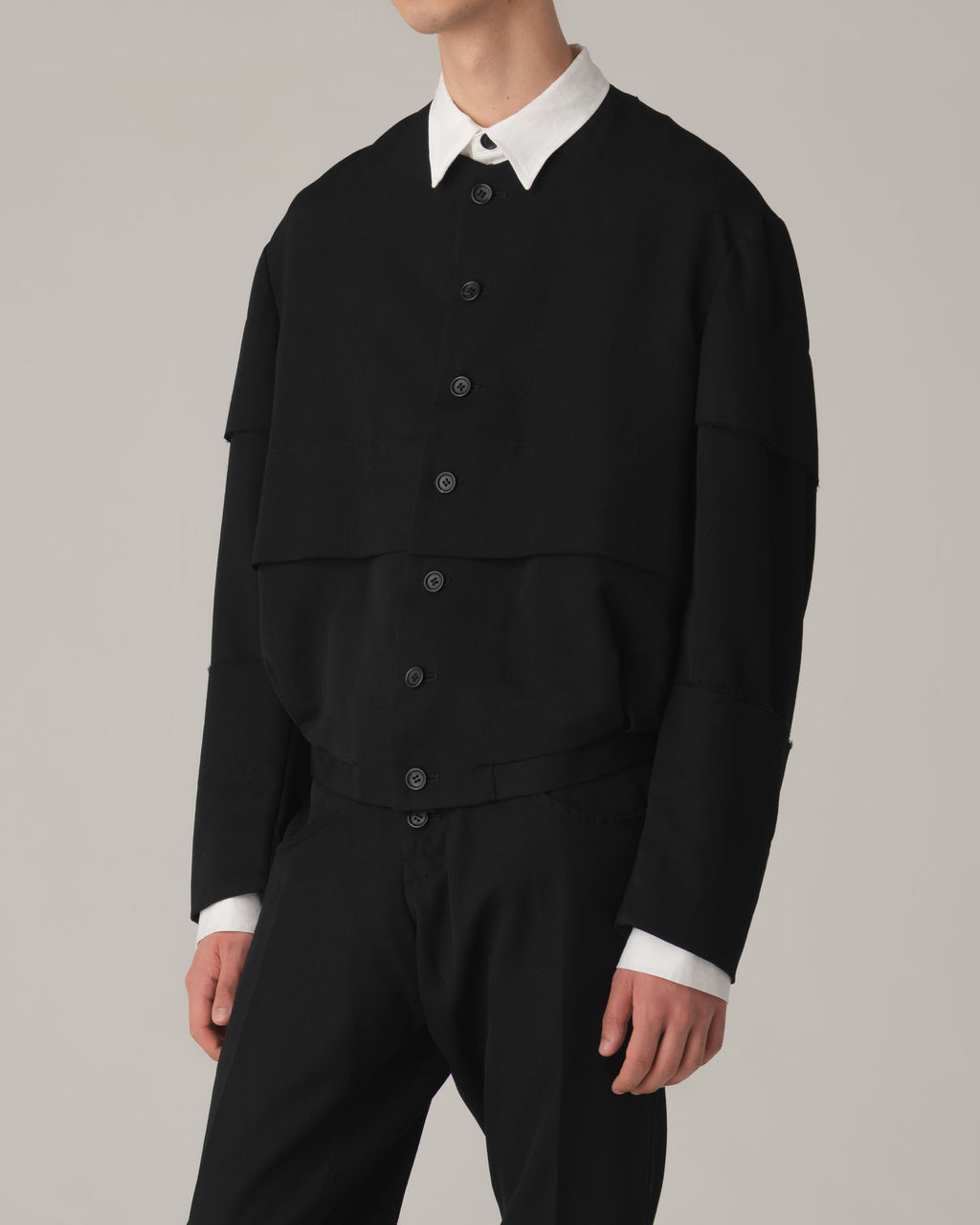 Jacket 37B- Wool100% Light Gabardine- Black