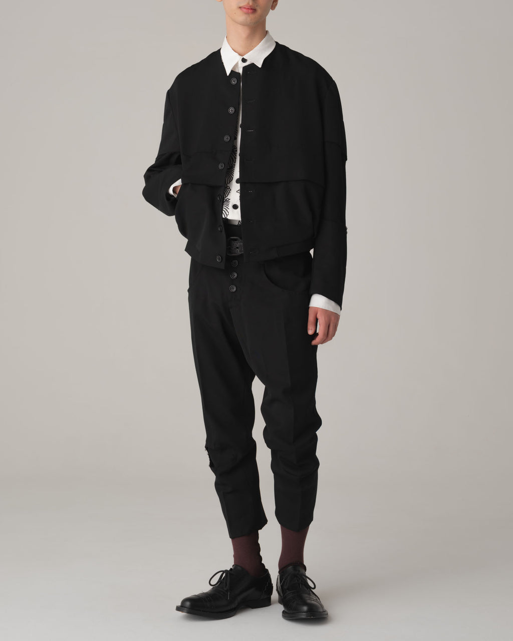 Jacket 37B- Wool100% Light Gabardine- Black
