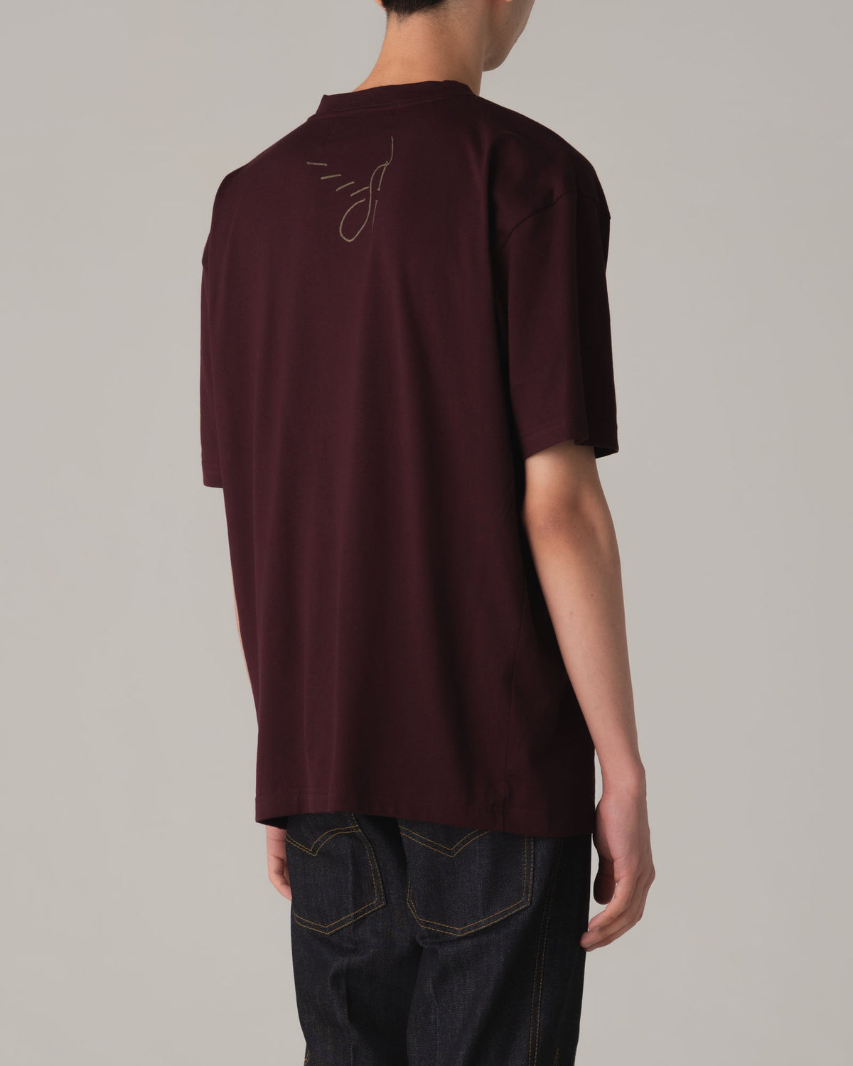 Tshirt Printed- Cotton100% Jersey- Needle Fabric- Wine