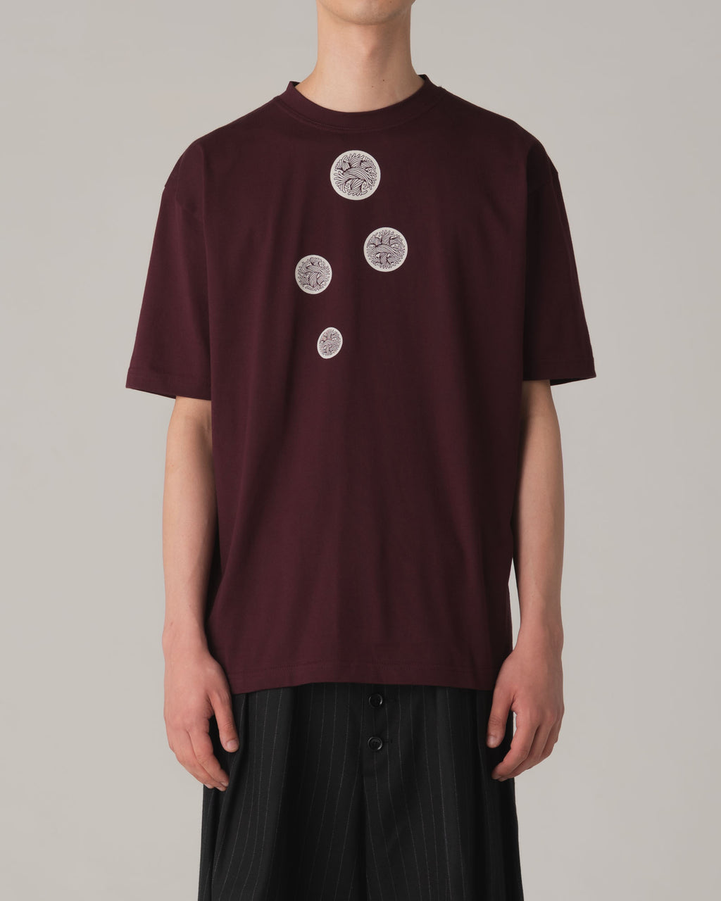 Tshirt Printed- Cotton100% Jersey- Badge Rope- Wine