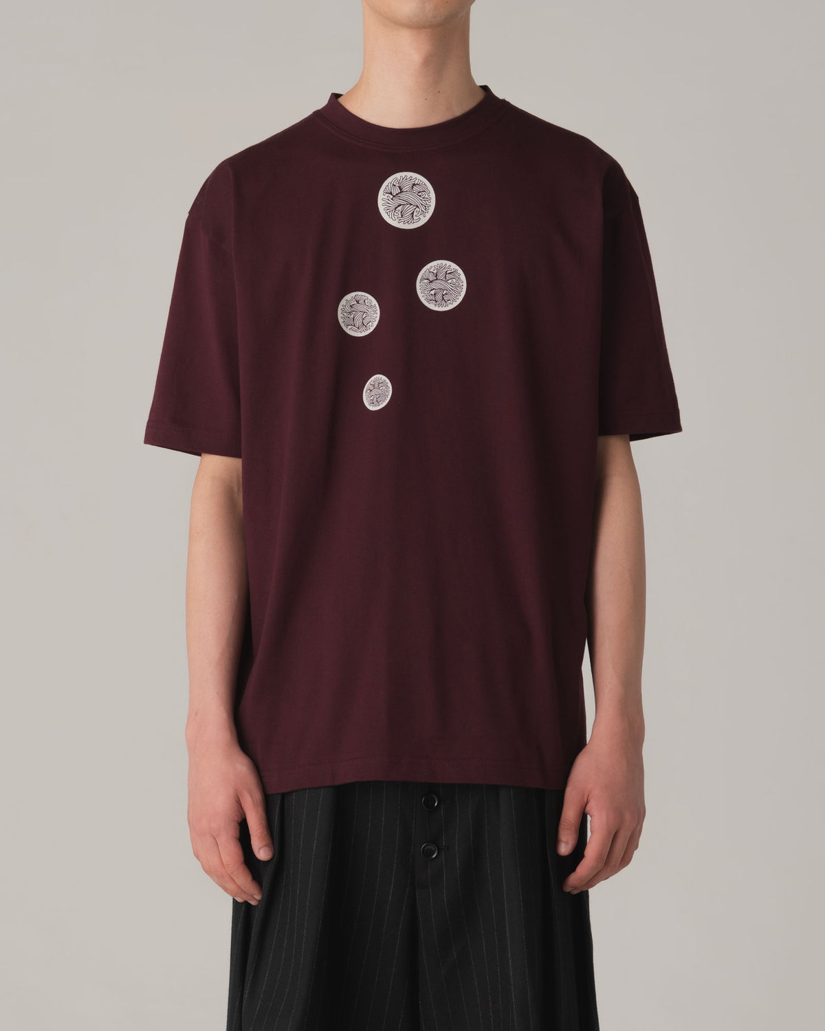 Tshirt Printed- Cotton100% Jersey- Badge Rope- Wine
