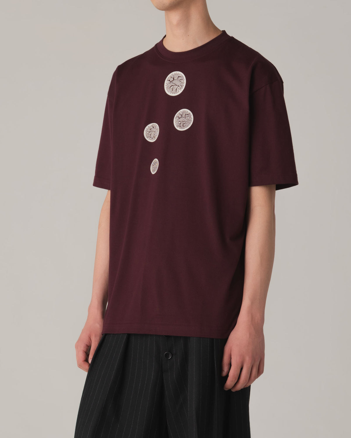 Tshirt Printed- Cotton100% Jersey- Badge Rope- Wine