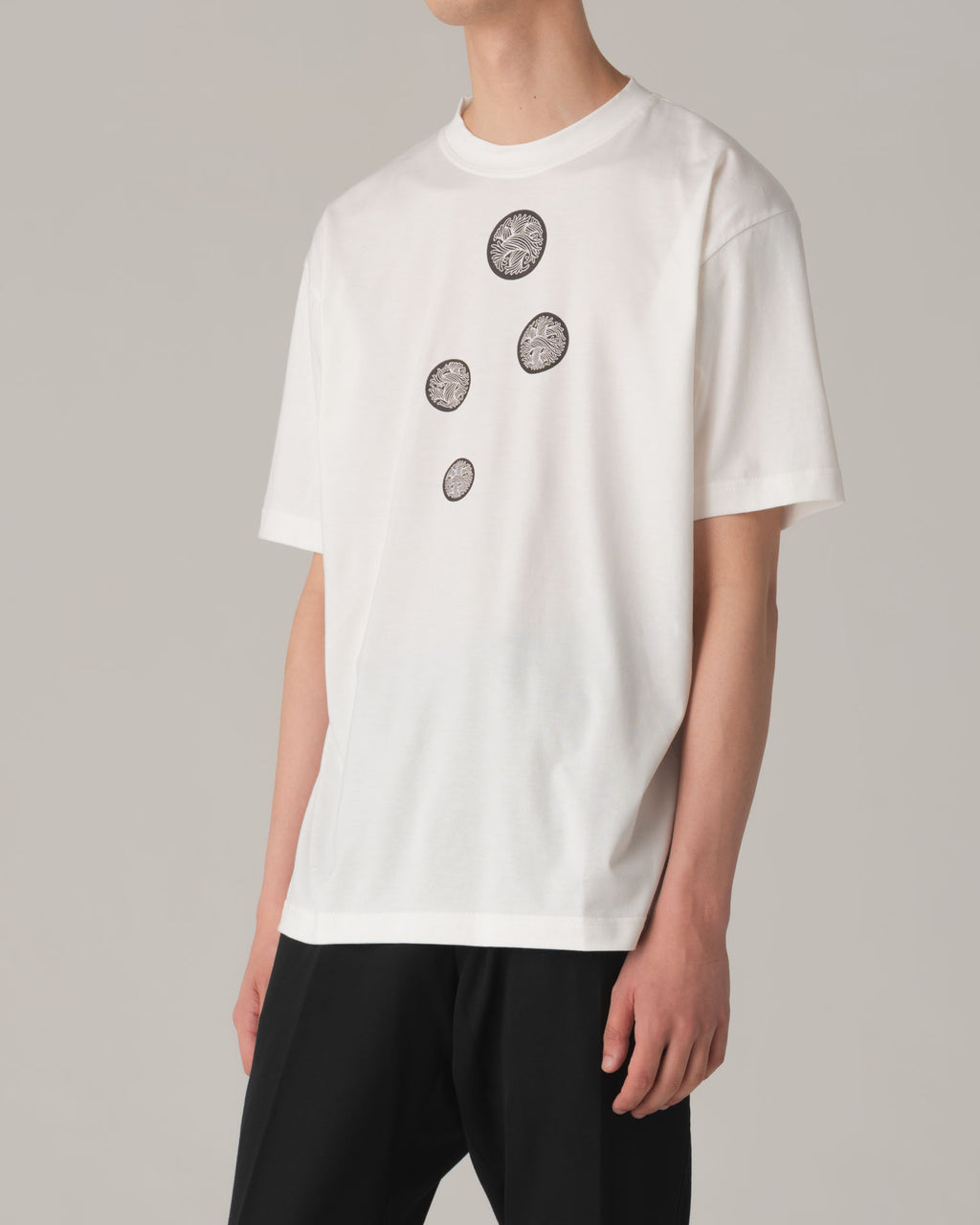 Tshirt Printed- Cotton100% Jersey- Badge Rope- Off White