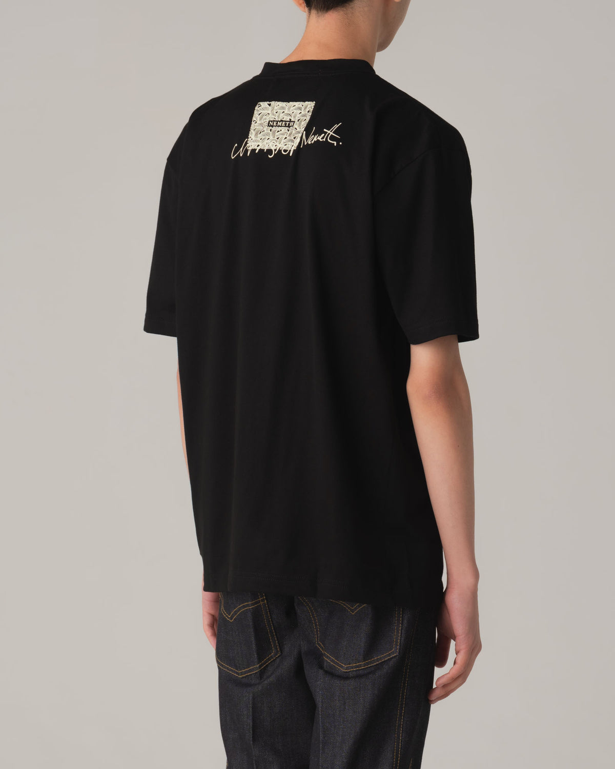 Tshirt Printed- Cotton100% Jersey- Badge Rope- Black