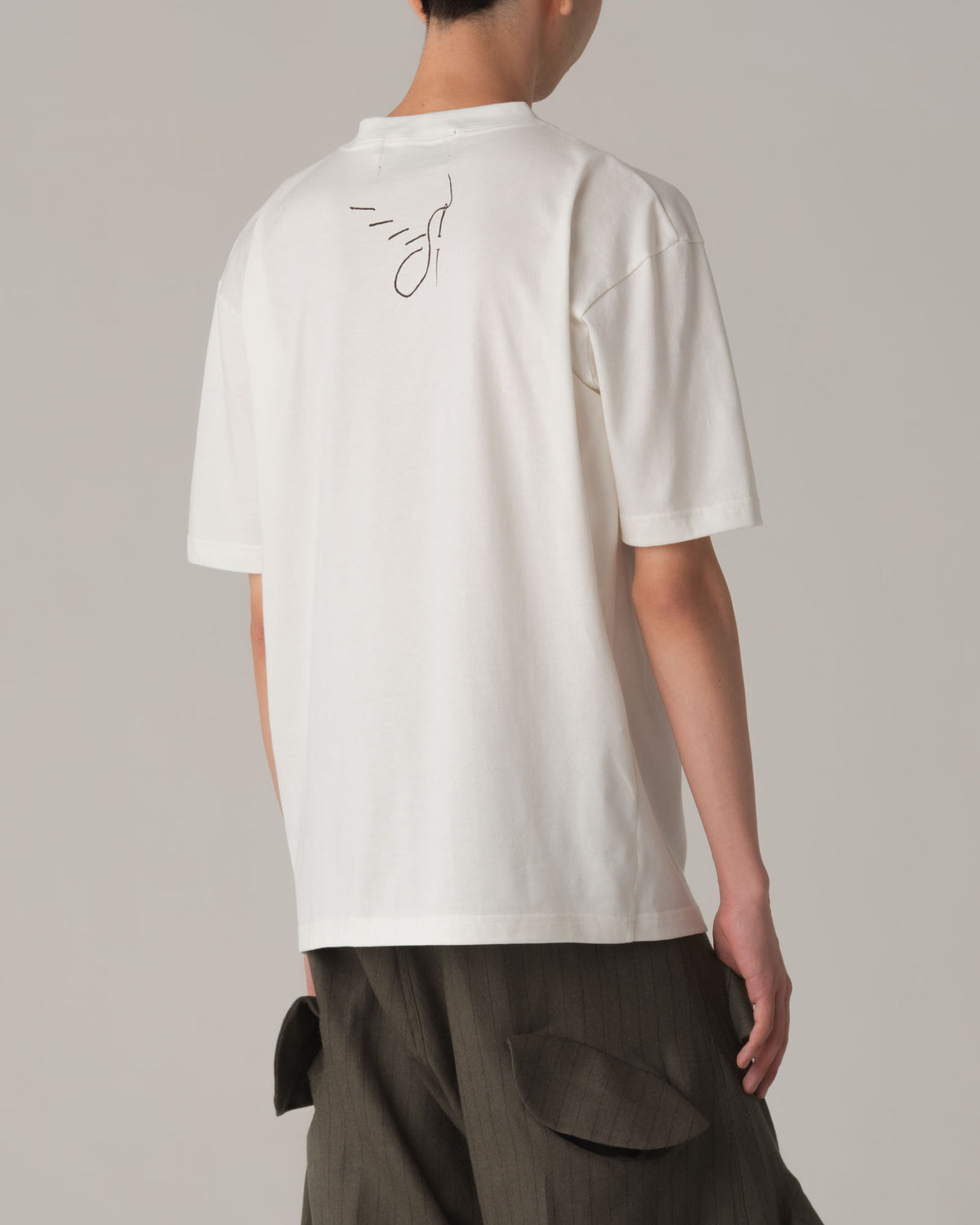 Tshirt Printed- Cotton100% Jersey- Embroidered Stitch- Ivory