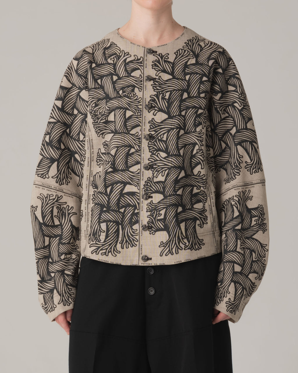 Jacket 203K- Wool100%- 203 Pattern Rope Print- Natural