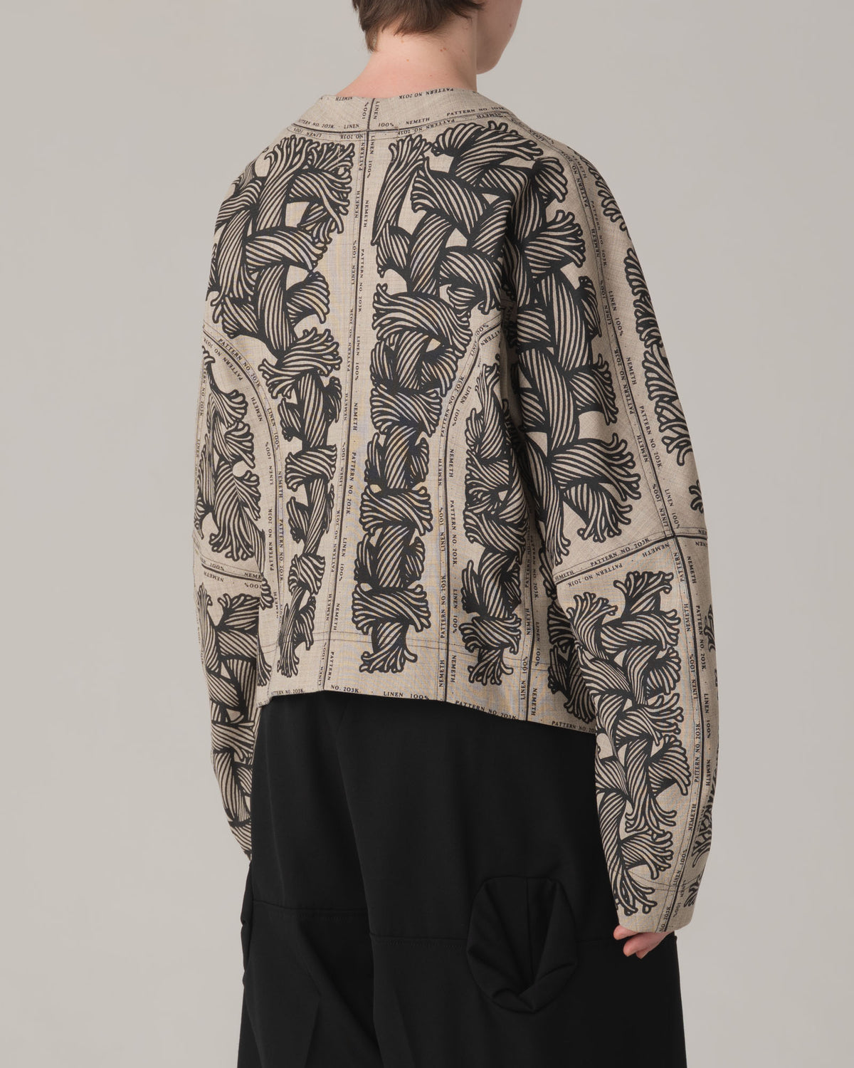 Jacket 203K- Wool100%- 203 Pattern Rope Print- Natural