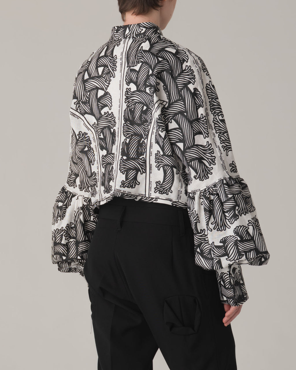 Shirt 203D- Soft Linen100% Print- 203 Pattern Rope / Isle Rope- Off White