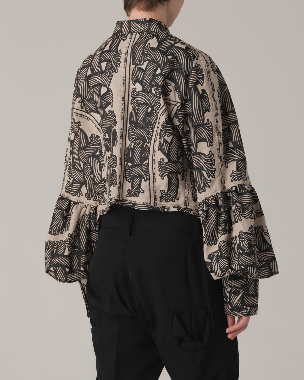 Shirt 203D- Soft Linen100% Print- 203 Pattern Rope / Isle Rope- Natural