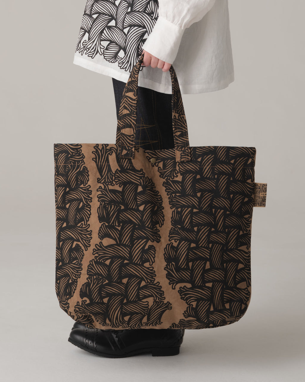 Tote Bag LL- Cotton100% Sunny Dry Canvas Print- Isle Rope- Beige