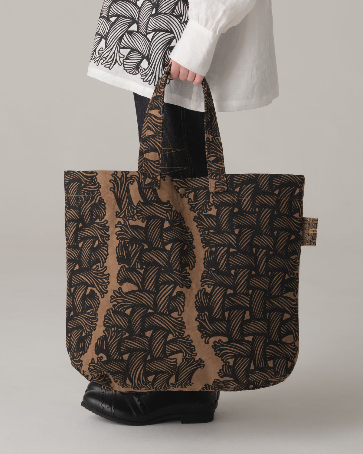 Tote Bag LL- Cotton100% Sunny Dry Canvas Print- Isle Rope- Beige