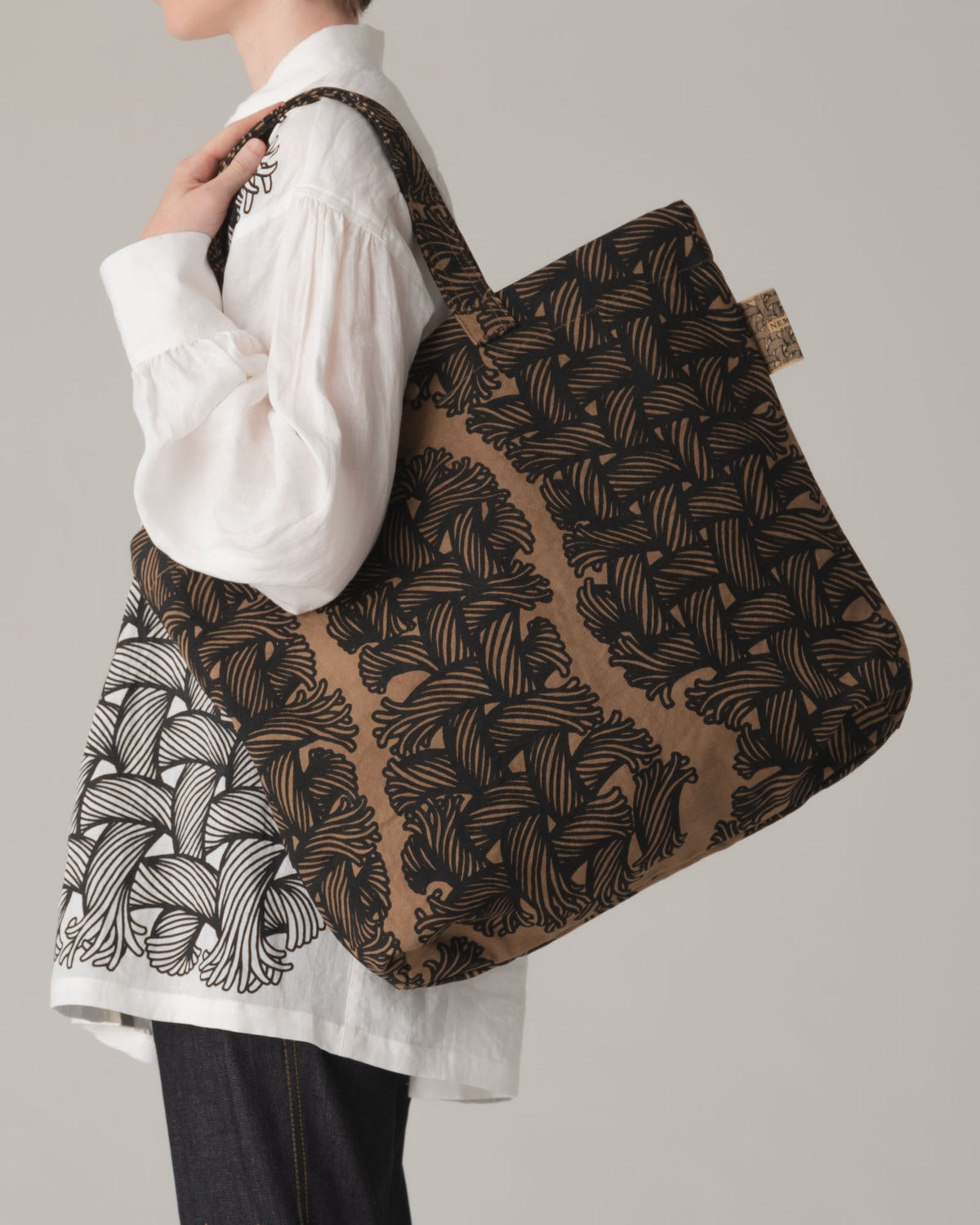 Tote Bag LL- Cotton100% Sunny Dry Canvas Print- Isle Rope- Beige