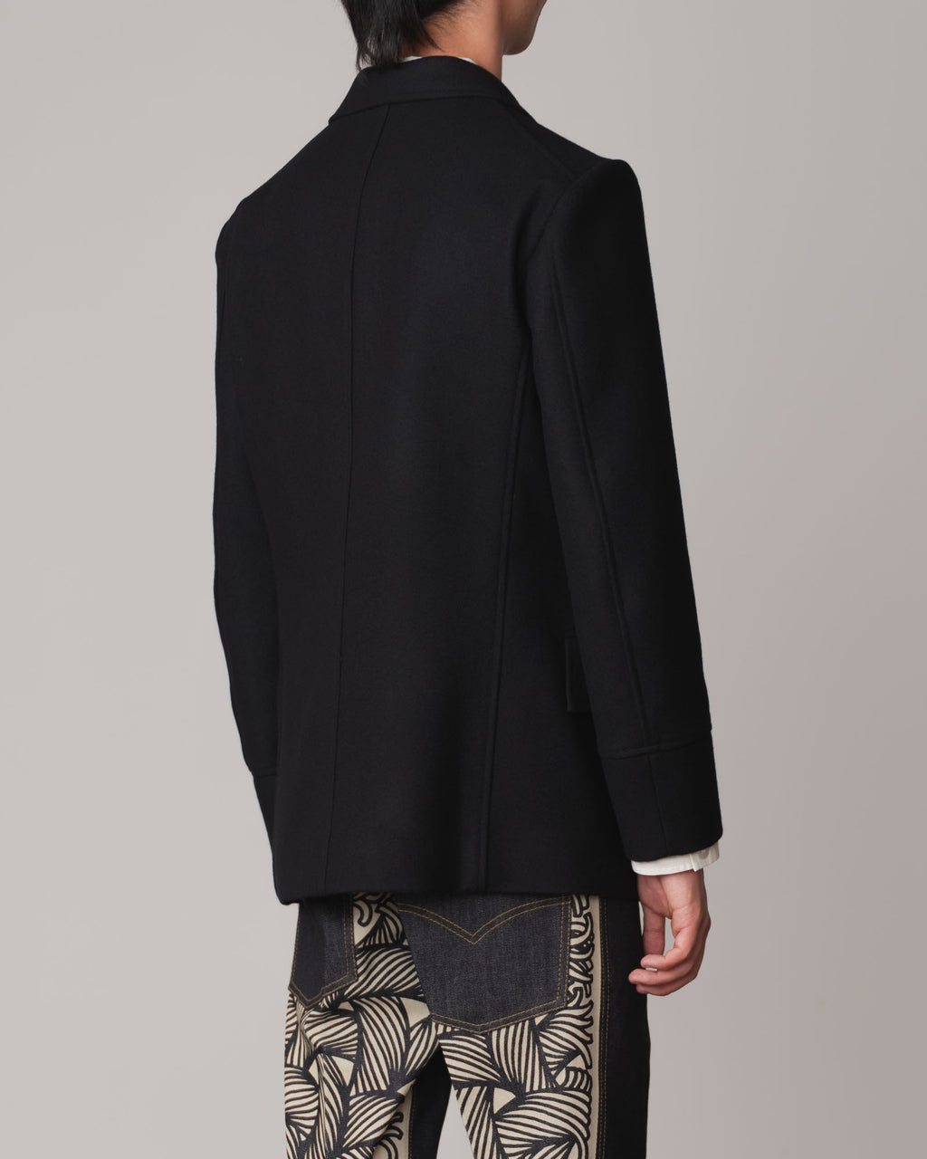Coat 668- Wool100% Melton- Black