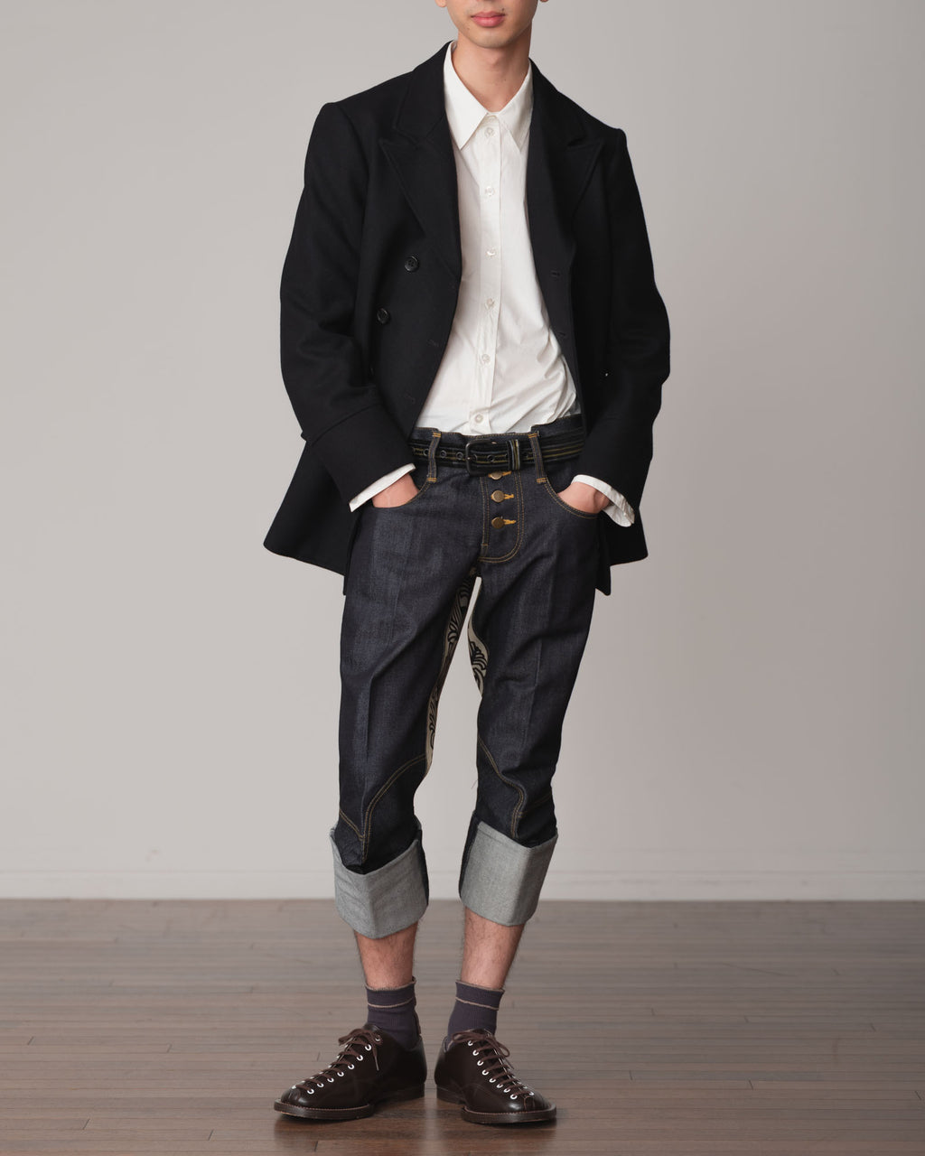 Coat 668- Wool100% Melton- Black