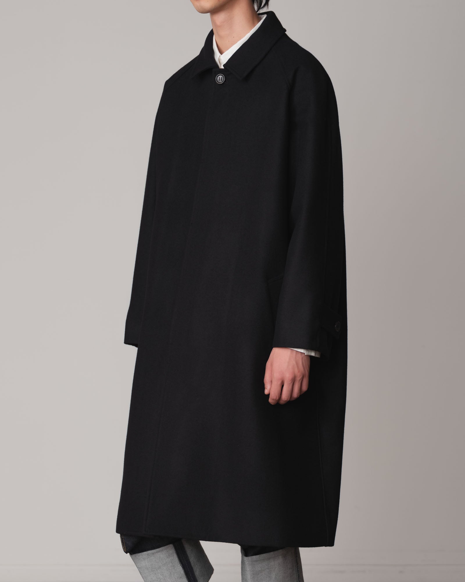 Coat 136- Wool100% Melton- Black