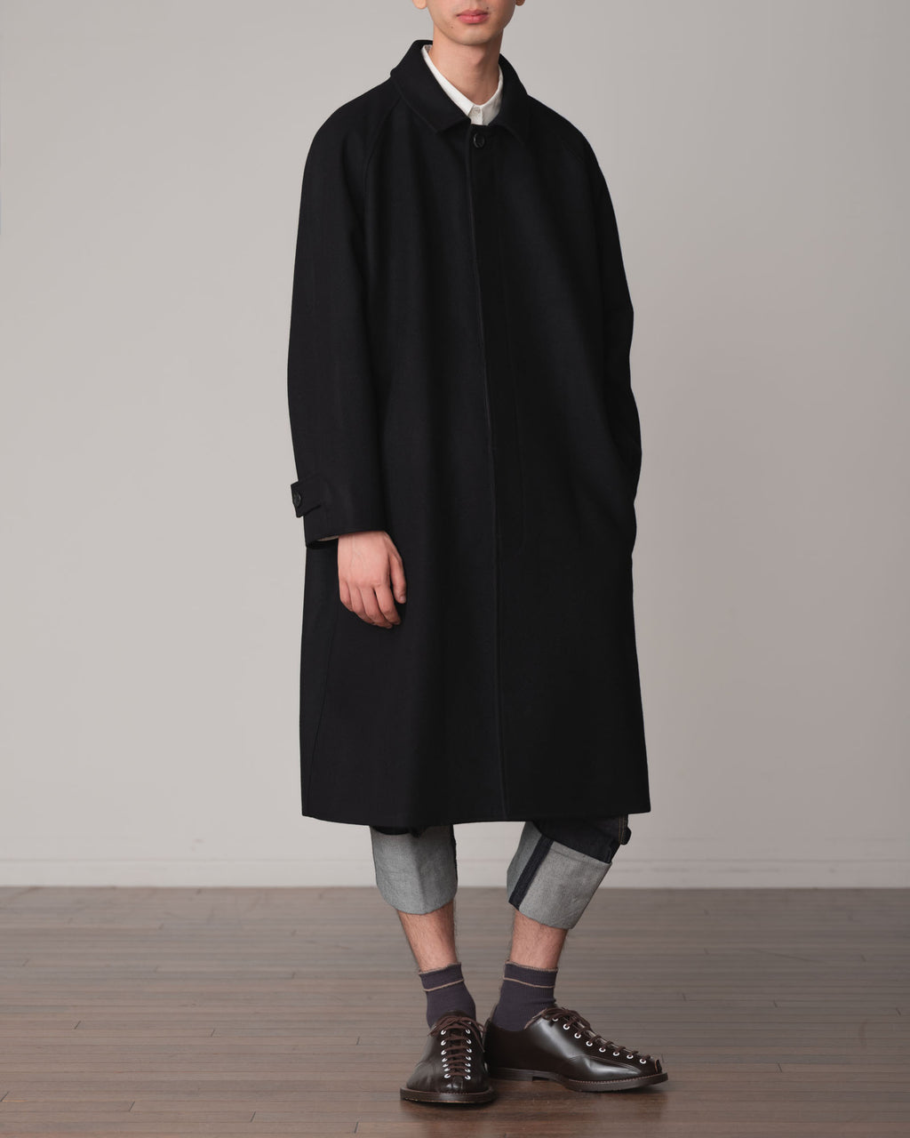 Coat 136- Wool100% Melton- Black