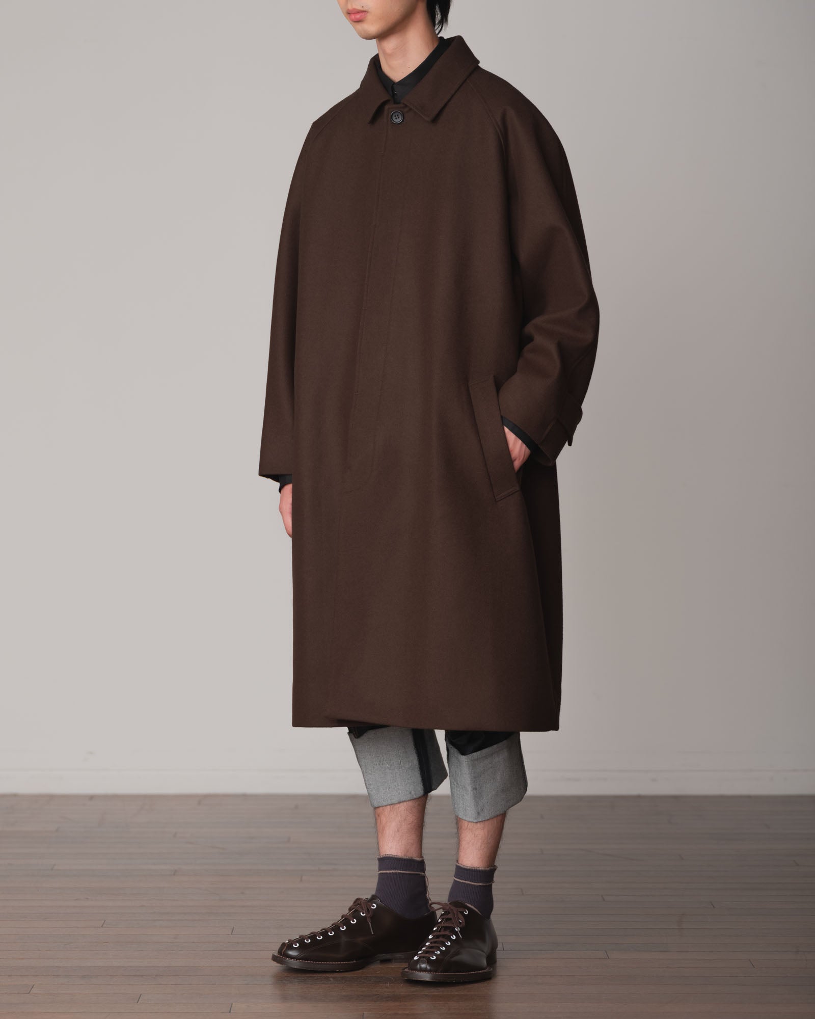 Coat 136- Wool100% Melton- Khaki