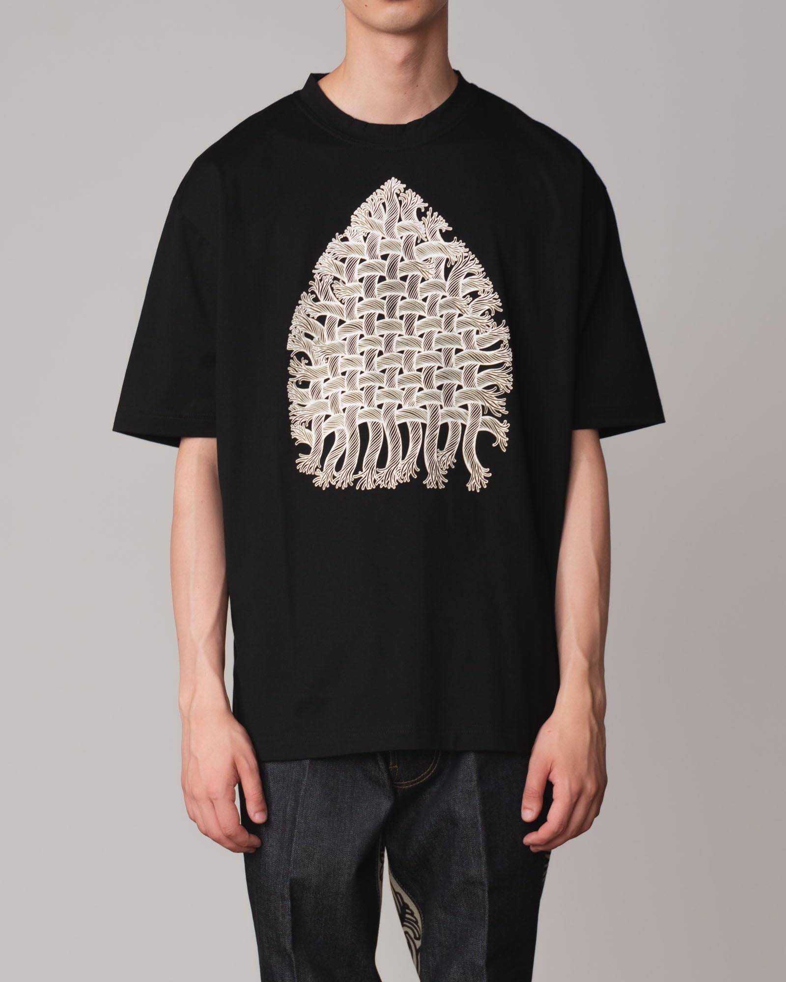 Tshirt Printed- Cotton100% Jersey- Rope Iron Print- Black
