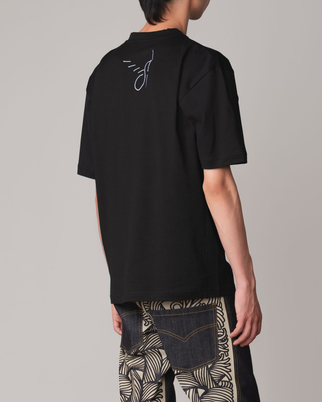 Tshirt Printed- Cotton100% Jersey- Round Rope- Black