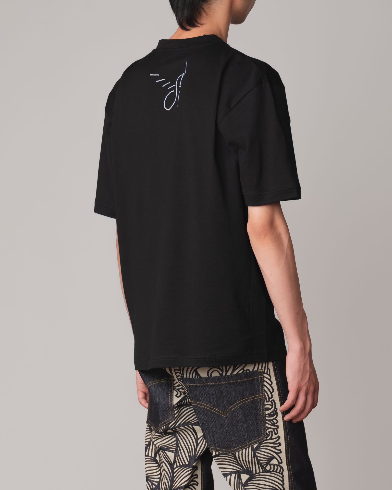 Tshirt Printed- Cotton100% Jersey- Round Rope- Black