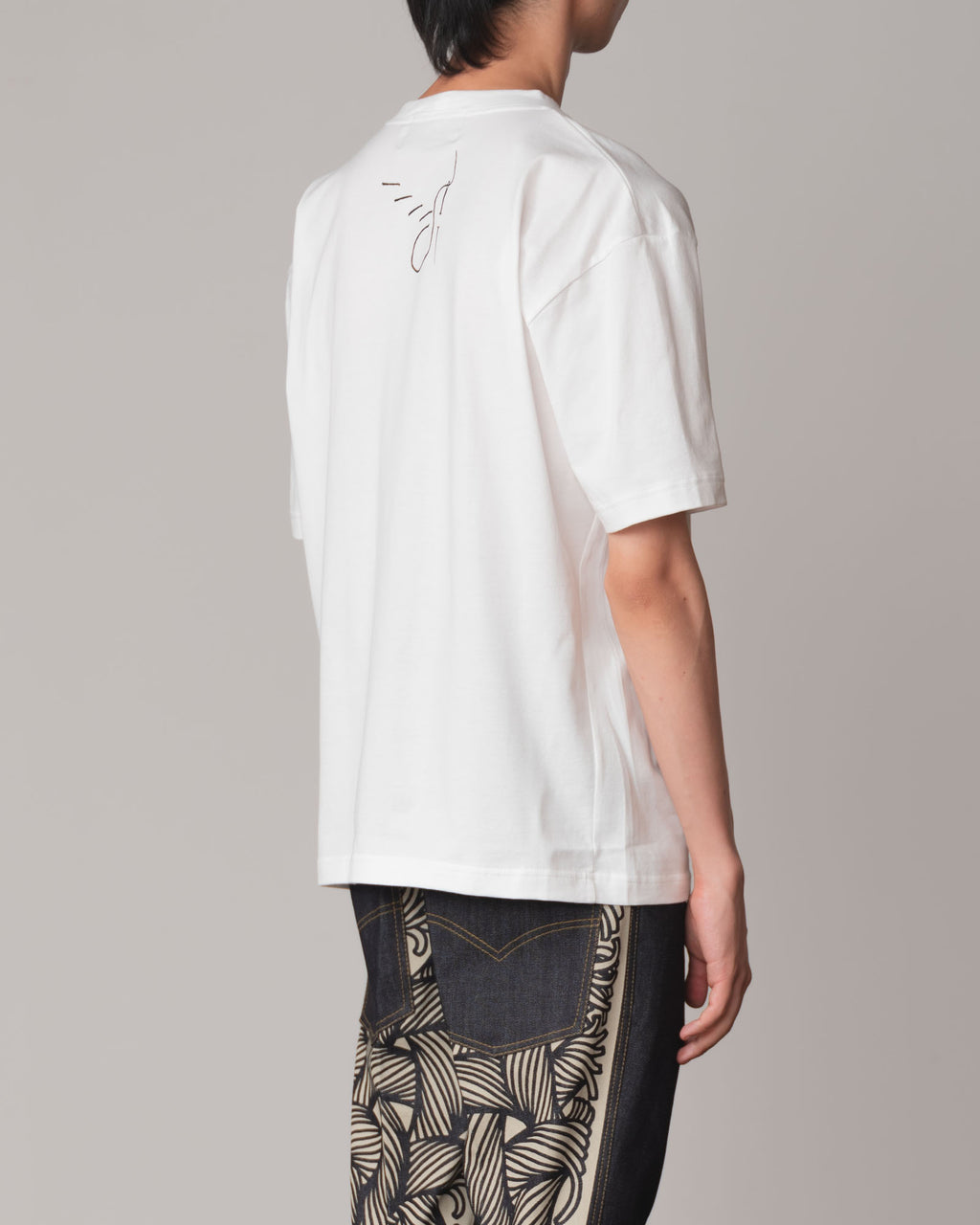 Tshirt Printed- Cotton100% Jersey- Round Rope- White