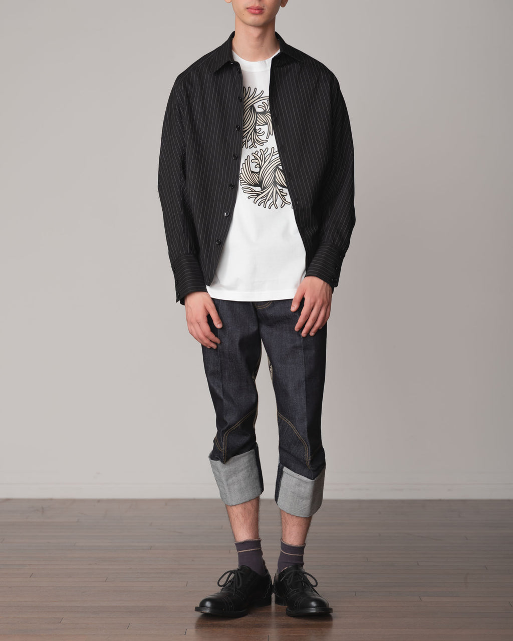 Tshirt Printed- Cotton100% Jersey- Round Rope- White