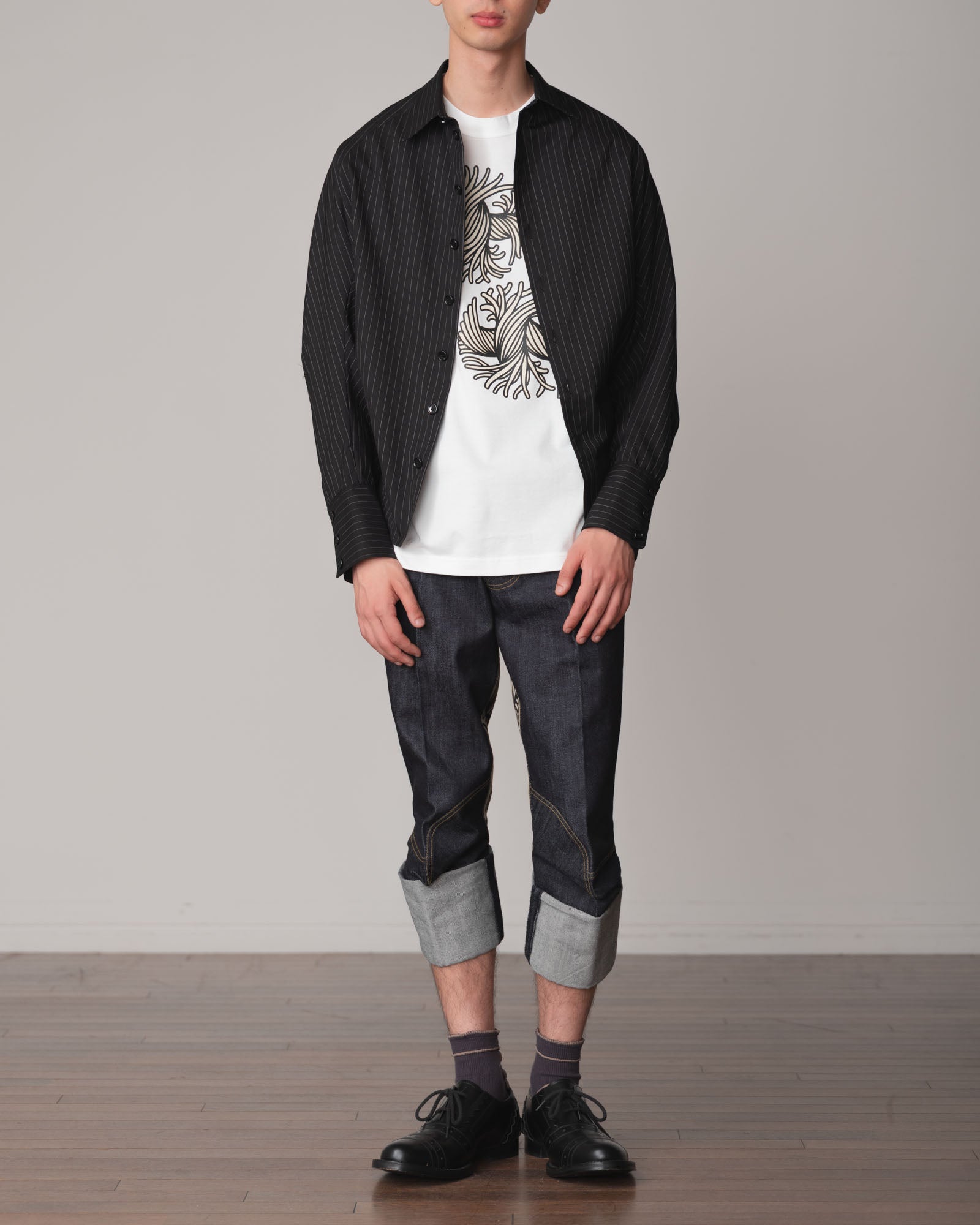 Tshirt Printed- Cotton100% Jersey- Round Rope- White