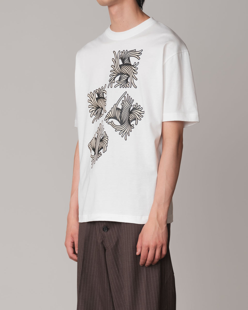 Tshirt Printed- Cotton100% Jersey- Square Rope- White