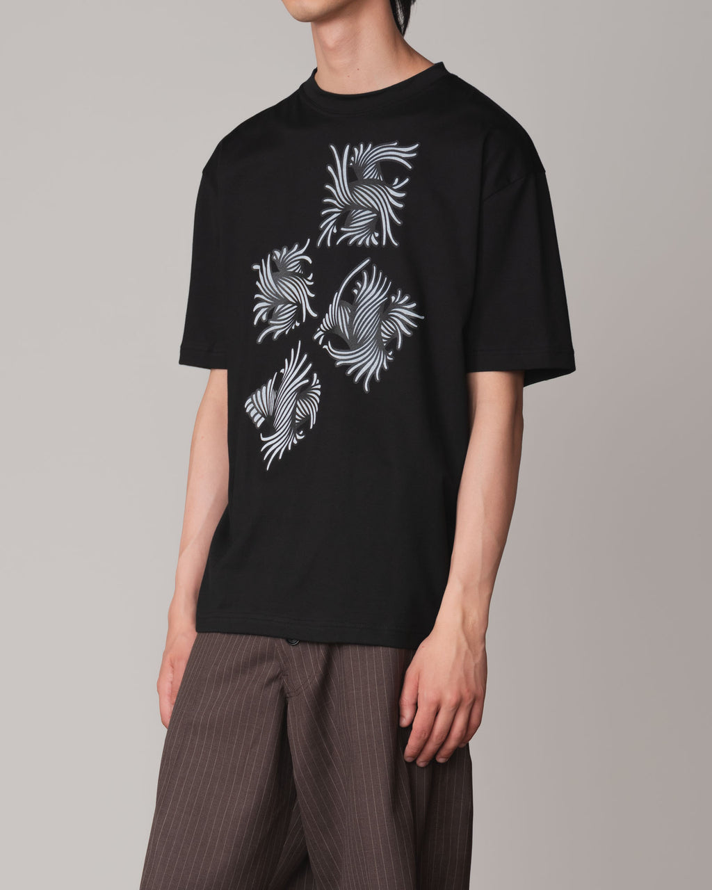 Tshirt Printed- Cotton100% Jersey- Square Rope- Black