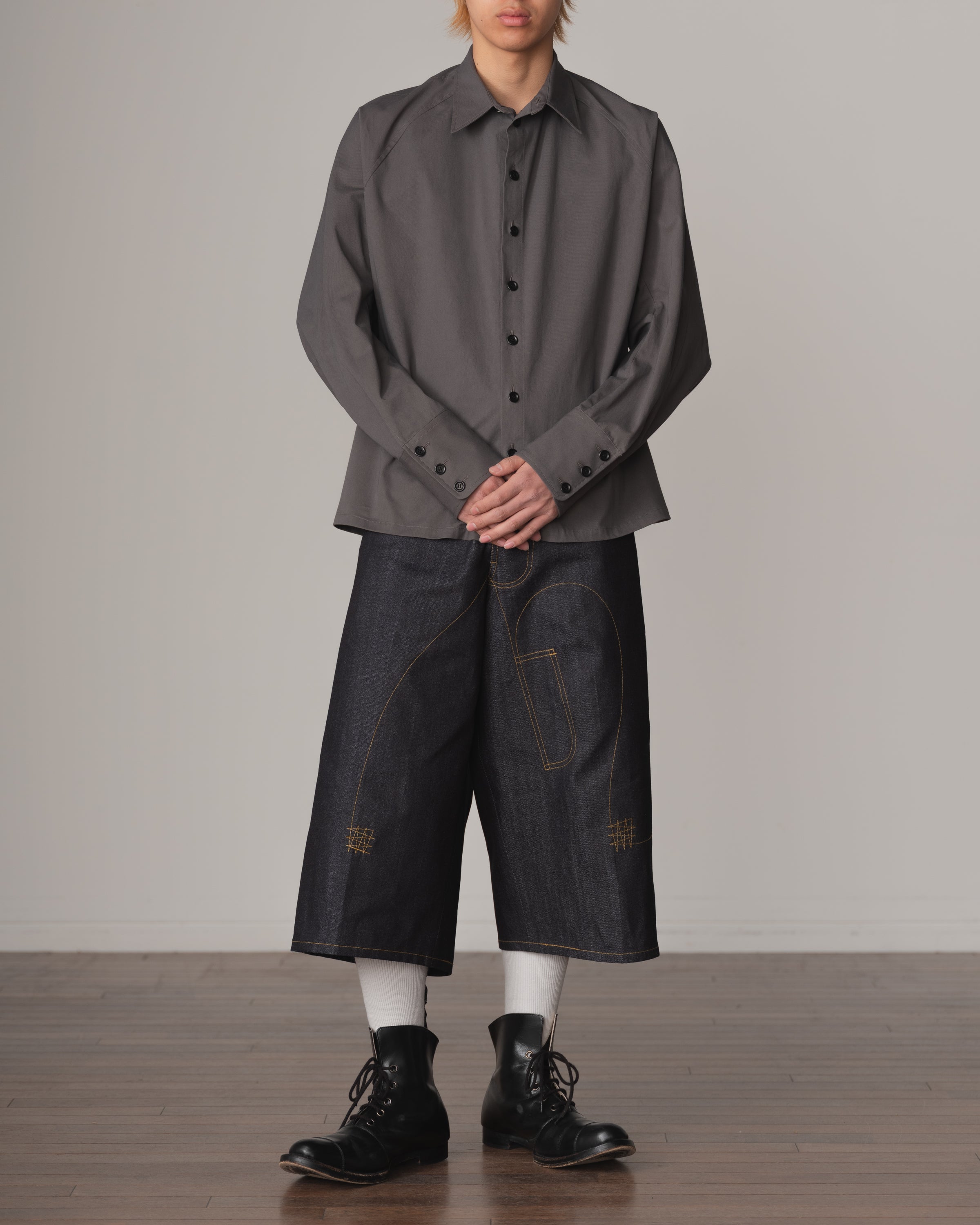 Shirt 988- Cotton100% Twill- Iron Rope Print- Grey