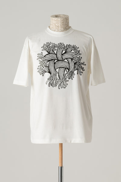 Tshirt Printed- Cotton100% Jersey- Embroidery Rope- White