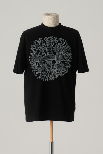 Tshirt Printed- Cotton100% Jersey- Cutout Rope- Oval- Black