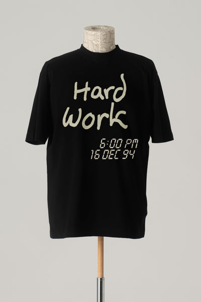 Tshirt Printed- Cotton100% Jersey- Hard Work- Black