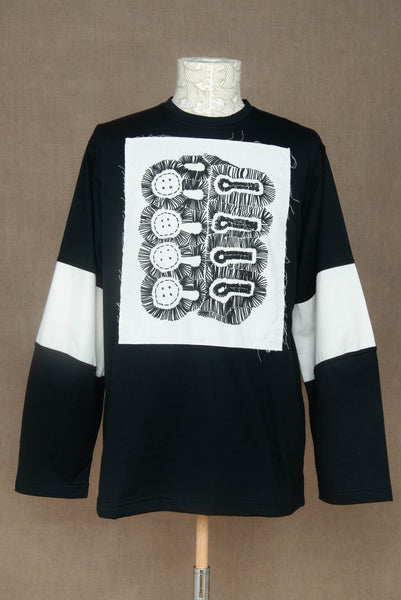 Christopher Nemeth Lace Rope-Print Cotton Long-Sleeve T-Shirt - Black