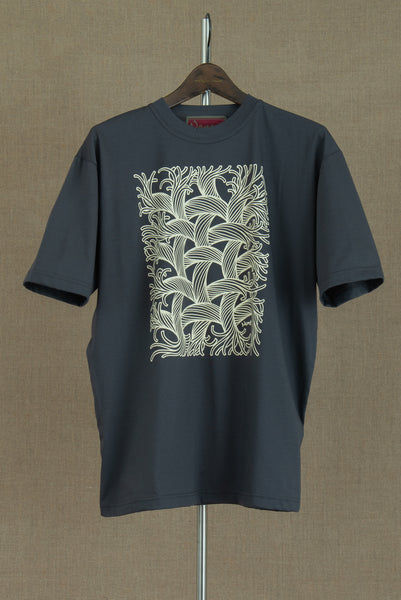 Tshirt Printed- Cotton100% Jersey- Mesh Rope- Charcoal