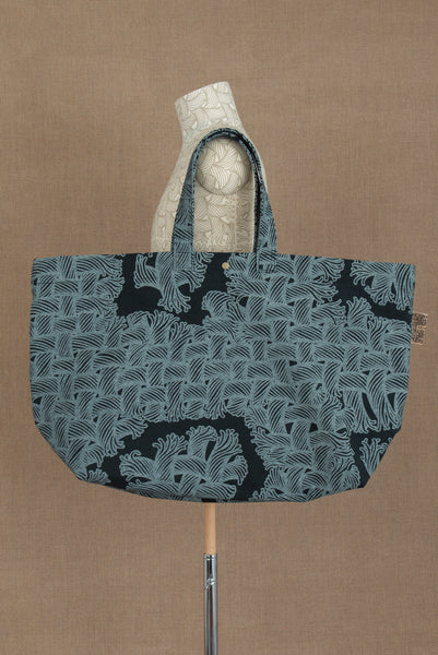 Tote Bag- XL- Cotton100% Sunny Dry Canvas- Isle Rope Print- Black