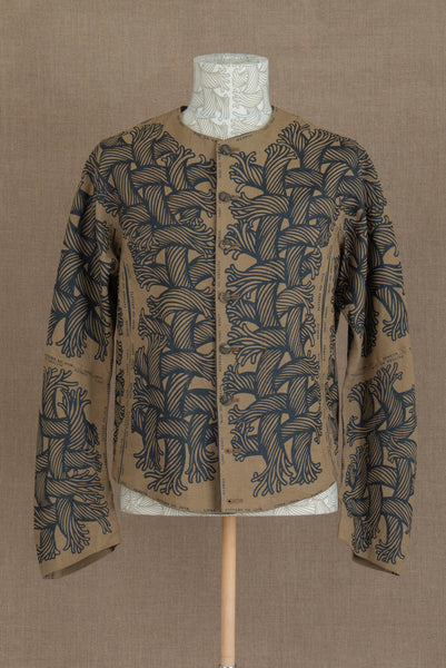Jacket 203K- Linen100%- 203 Pattern Rope Print- Beige
