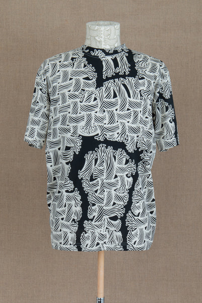 Tshirt 1781B- Cotton100% Jersey- Short Sleeve/ Negative Isle Rope Print- Ivory