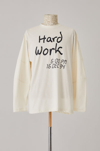 Tshirt 108- Cotton100% Jersey Print- Hard Work- Off White