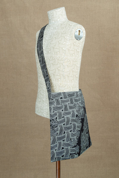 Tote Bag Shoulder Strap- Linen100%- Isle Rope Print- Black