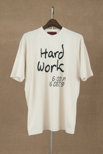Tshirt Printed- Cotton100% Jersey- Hard Work- Ivory