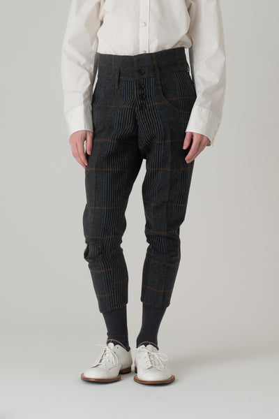 Trousers 14B- Wool100% HW Check- Grey