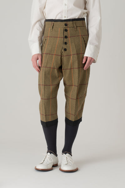 Trousers 438- Wool100% HW Check- Yellow