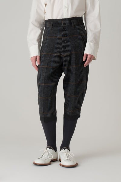 Trousers 438- Wool100% HW Check- Grey