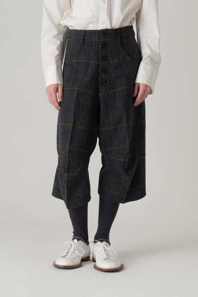 Trousers 103D- Wool100% HW Check- Grey