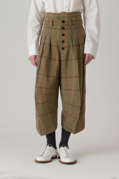 Trousers 20- Wool100% HW Check- Yellow